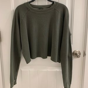 Brandy Melville green waffle long sleeve